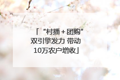“村播＋团购”双引擎发力 带动10万农户增收