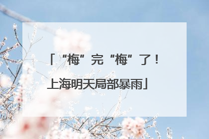 “梅”完“梅”了！上海明天局部暴雨