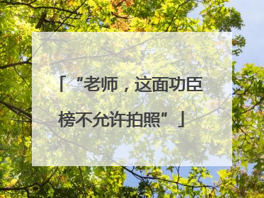 “老师，这面功臣榜不允许拍照”