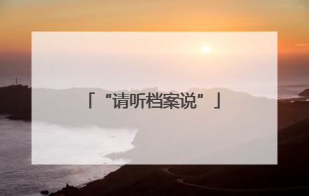 “请听档案说”