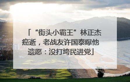 “街头小霸王”林正杰癌逝，老战友许国泰曝他遗愿：没打垮民进党