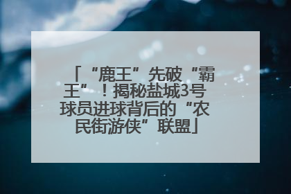 “鹿王”先破“霸王”！揭秘盐城3号球员进球背后的“农民街游侠”联盟