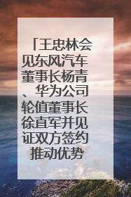 王忠林会见东风汽车董事长杨青、华为公司轮值董事长徐直军并见证双方签约 推动优势互补 实现共赢发展