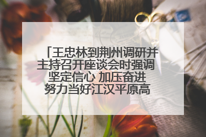 王忠林到荆州调研并主持召开座谈会时强调 坚定信心 加压奋进 努力当好江汉平原高质量发展排头兵