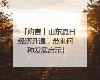 灼言丨山东夏日经济升温，带来何种发展启示