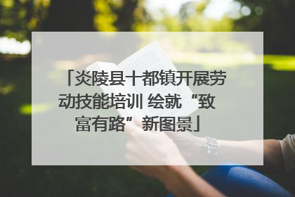 炎陵县十都镇开展劳动技能培训 绘就“致富有路”新图景