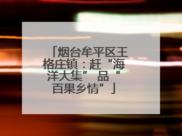 烟台牟平区王格庄镇：赶“海洋大集” 品“百果乡情”