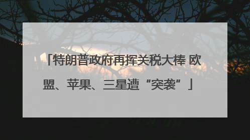 特朗普政府再挥关税大棒 欧盟、苹果、三星遭“突袭”