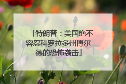 特朗普：美国绝不容忍科罗拉多州博尔德的恐怖袭击
