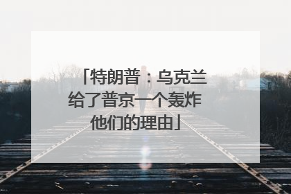 特朗普：乌克兰给了普京一个轰炸他们的理由