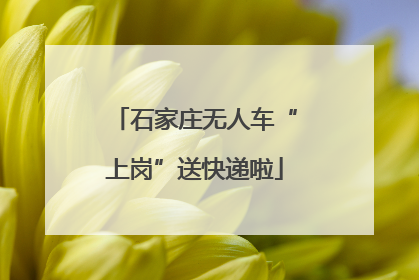 石家庄无人车“上岗”送快递啦