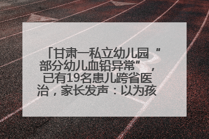 甘肃一私立幼儿园“部分幼儿血铅异常”，已有19名患儿跨省医治，家长发声：以为孩子出问题，没想过会与学校有关