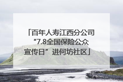 百年人寿江西分公司“7.8全国保险公众宣传日”进何坊社区
