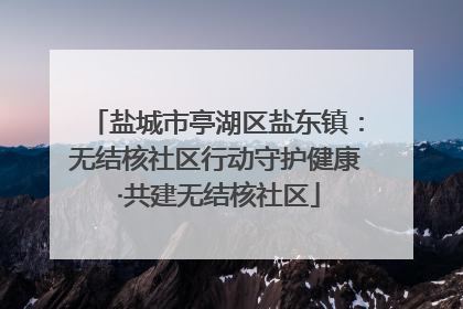 盐城市亭湖区盐东镇：无结核社区行动守护健康 ·共建无结核社区