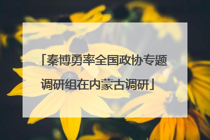 秦博勇率全国政协专题调研组在内蒙古调研