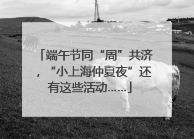 端午节同“周”共济，“小上海仲夏夜”还有这些活动……