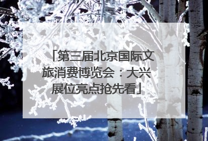 第三届北京国际文旅消费博览会：大兴展位亮点抢先看