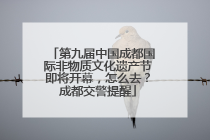 第九届中国成都国际非物质文化遗产节即将开幕，怎么去？成都交警提醒