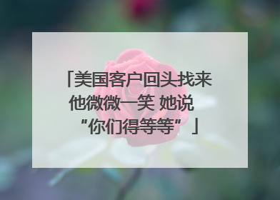 美国客户回头找来 他微微一笑 她说“你们得等等”