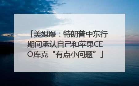 美媒爆：特朗普中东行期间承认自己和苹果CEO库克“有点小问题”