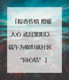 粽香传情 橙暖人心 武昌紫阳以端午为媒织就社区“同心结”