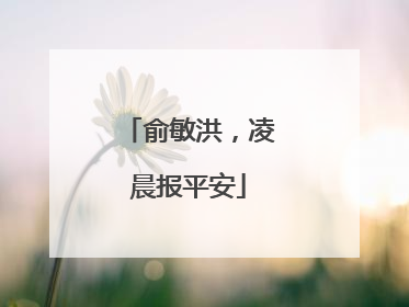 俞敏洪，凌晨报平安