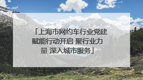 上海市网约车行业党建赋能行动开启 聚行业力量 深入城市服务