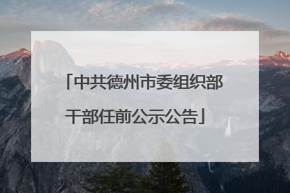 中共德州市委组织部干部任前公示公告