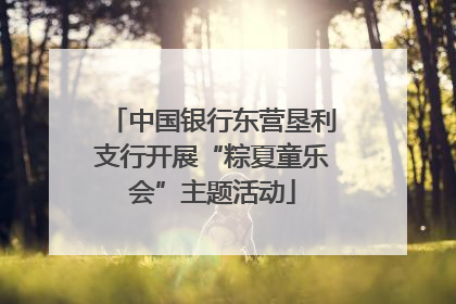 中国银行东营垦利支行开展“粽夏童乐会”主题活动