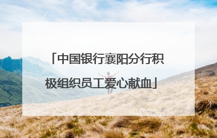 中国银行襄阳分行积极组织员工爱心献血