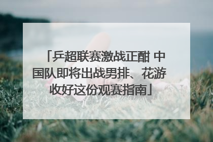 乒超联赛激战正酣 中国队即将出战男排、花游 收好这份观赛指南