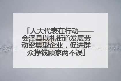 人大代表在行动——会泽县以礼街道发展劳动密集型企业，促进群众挣钱顾家两不误
