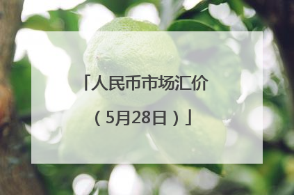 人民币市场汇价（5月28日）