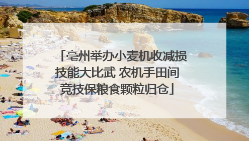 亳州举办小麦机收减损技能大比武 农机手田间竞技保粮食颗粒归仓
