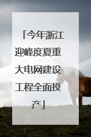 今年浙江迎峰度夏重大电网建设工程全面投产