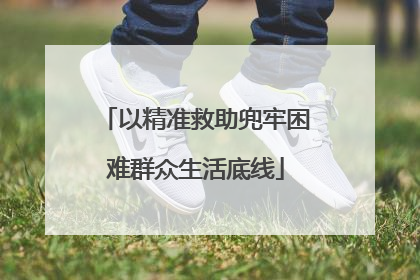 以精准救助兜牢困难群众生活底线