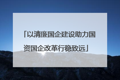 以清廉国企建设助力国资国企改革行稳致远