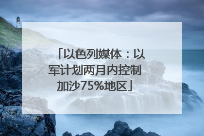 以色列媒体：以军计划两月内控制加沙75%地区