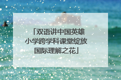 双语讲中国英雄 小学跨学科课堂绽放国际理解之花