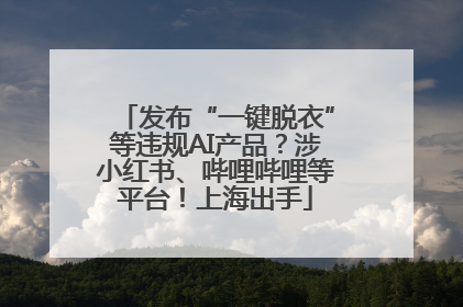 发布“一键脱衣”等违规AI产品？涉小红书、哔哩哔哩等平台！上海出手