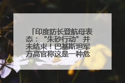 印度防长登航母表态：“朱砂行动”并未结束！巴基斯坦军方高官称这是一种危险的状况……