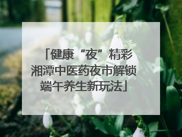 健康“夜”精彩 湘潭中医药夜市解锁端午养生新玩法