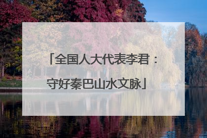 全国人大代表李君：守好秦巴山水文脉