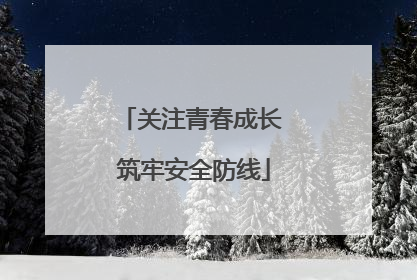 关注青春成长 筑牢安全防线
