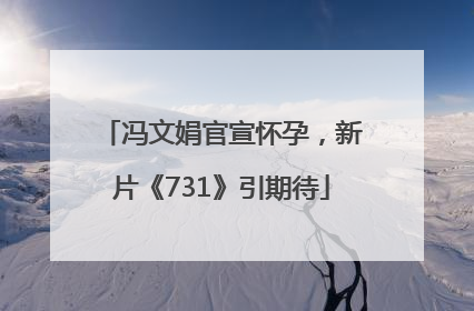 冯文娟官宣怀孕，新片《731》引期待