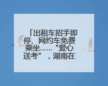 出租车招手即停、网约车免费乘坐……“爱心送考”，湖南在行动