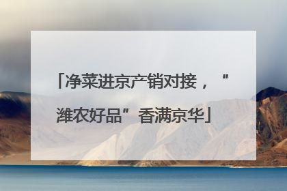 净菜进京产销对接，“潍农好品”香满京华