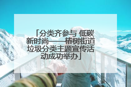 分类齐参与 低碳新时尚——椿树街道垃圾分类主题宣传活动成功举办