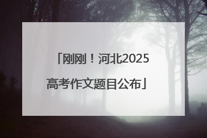 刚刚！河北2025高考作文题目公布