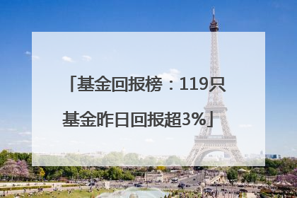 基金回报榜：119只基金昨日回报超3%